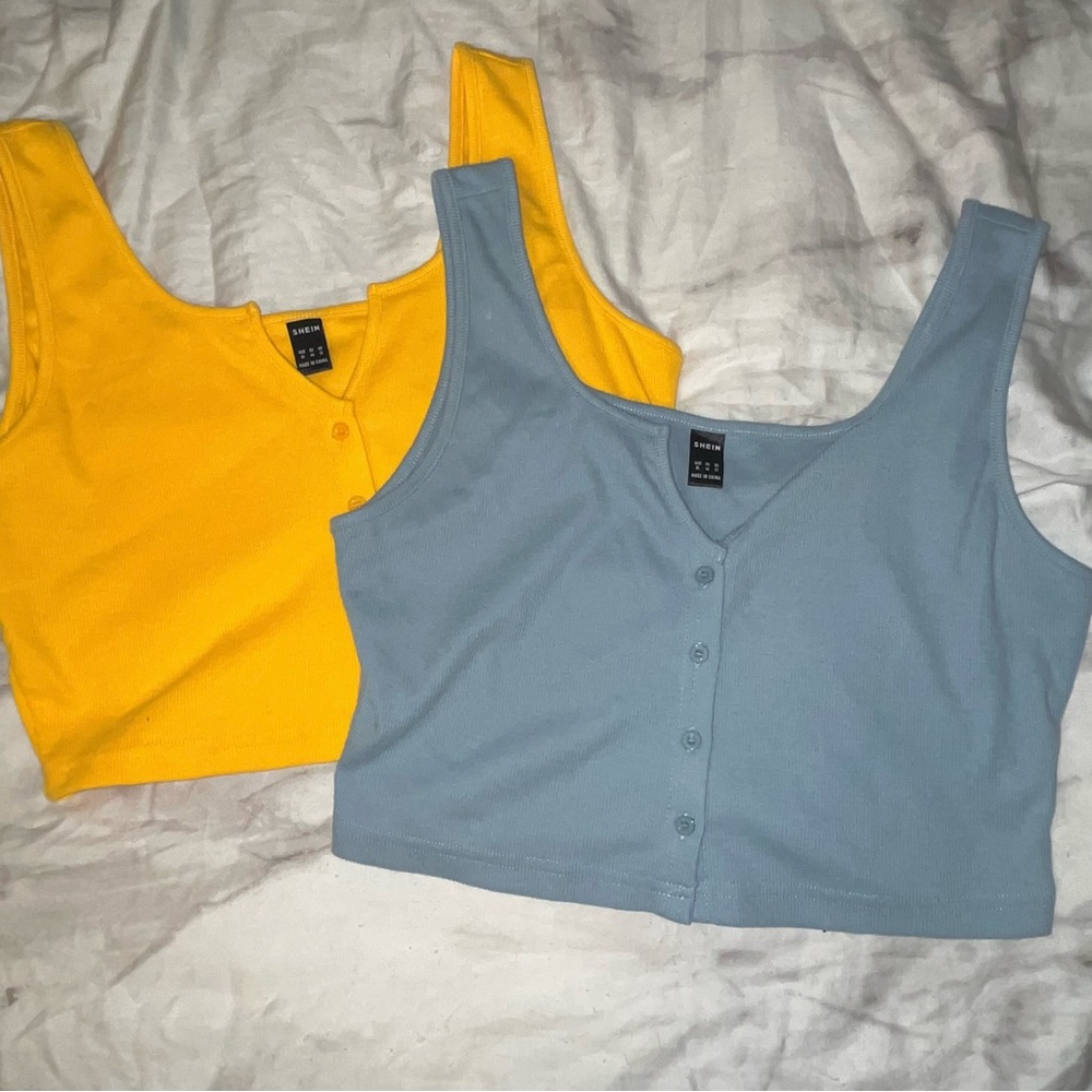 2 Button-Up SHEIN Crop Tops